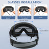 findway Ski Goggles, OTG Snowboard Goggles Magnet Interchangeable Lens Winter Snow Goggles Anti-Fog UV Protection Helmet Compatible for Men Women, Black Lens Goggle(vlt 6.8)