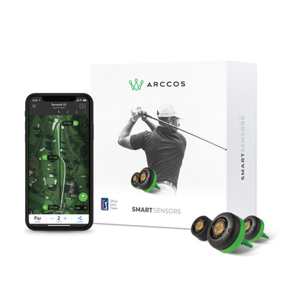 Arccos Gen 3+ Smart Sensors - Golf's Best On Course Tracking System Featuring The First-Ever A.I. Powered GPS Rangefinder