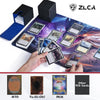 ZLCA Card Deck Box for MTG Cards with 2 Dividers, Card Storage Box Fits 100+ Single Sleeved Cards, PU Leather Strong Magnet Card Deck Case Holder for Magic Commander TCG CCG?Black