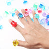 100 Pcs Gem Rings Toys for Kids, Bulk Toys Diamond Ring Party Favors for Boys Girls Toddlers, Colorful Princess Ring Dress Up Accessories for Carnival PrizesGoodie Bag Stuffers, Pinata Fillers