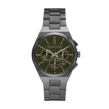 Michael Kors Men's Lennox Chronograph Gunmetal Gray Stainless Steel Bracelet Watch (Model: MK9118)