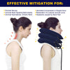 CRABCLAW Cervical Neck Traction Device for Neck Pain Relief, Adjustable Inflatable Neck Stretcher Neck Brace, Neck Traction Pillow for Use Neck Decompression and Neck Tension Relief (Blue)