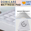 DOMICARE Queen Size Mattress Pad Cover Quilted Fitted Mattress Protector with Deep Pocket (8-21Inch), Cooling Mattress Topper Pillow Top-White