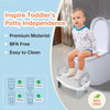 Potty Training Toilet Seat with Step Stool for Toddlers, Foldable and Portable Toilet Training Combo for Bathroom Kids, Non-Slip, Safe and BPA Free, Cute Potty Chair for Boys Gilrs