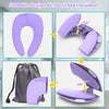 Travel Potty Seat for Toddler, SKYROKU Portable & Reusable Seat Cover, Food Grade Materials, 6 Point Anti Slip System, Perfect Solution for Sliding, Travel bag Available(Purple)