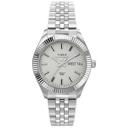Timex Women's Waterbury Legacy Boyfriend 36mm Watch - Silver-Tone Case & Dial with Stainless Steel Bracelet