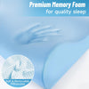 CloudBliss Memory Foam Pillow, Ergonomic Neck Contour Cervical Pillow for Neck and Shoulder Pain, Orthopedic Pillow for Neck Pain Relief, for Sleeping Side, Back, Stomach Sleepers - Blue, Standard