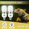LUCKY HERP 2 Pack UVA UVB Reptile Light, 23W 10.0 UVB Bulb for Desert Reptiles, Compact Fluorescent Terrarium Lamp, Reptile UVB Bulb for Bearded Dragon, Lizard, Tortoise