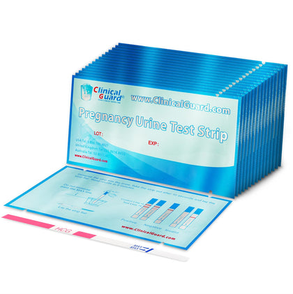 Clinical Guard 25 Pregnancy Tests Early Detection Strips - Sensitive & Accurate Measurement Within 5 mins - Early Detection Pregnancy Test Strip - Easy to Use for Home Tests - HCG Test Strip Kit