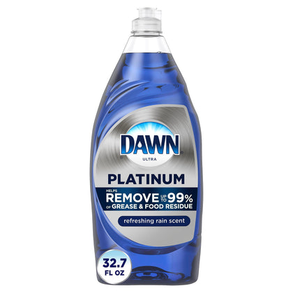 Dawn Platinum Dishwashing Liquid Dish Soap, Refreshing Rain Scent, 32.7 fl oz