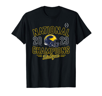 Michigan Wolverines 2023 CFP National Champs Victory T-Shirt