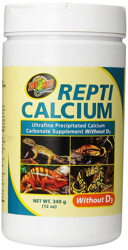 Zoo Med Repti Calcium Ultra Fine Precipitated Calcium Carbonate Reptile Supplement without Vitamin D3, 12-Ounce