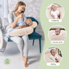 YCDTMY Nursing Pillow for Breastfeeding, Ergonomic Breastfeeding Pillows for Baby, Plus Size Breastfeeding Pillows for More Support for Mom, with Adjustable Waist Strap and Removable Cover, Beige