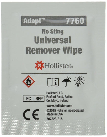 Hollister HOL07760 Adhesive and Barrier Remover Wipe, Category: Ostomy Supplies, Original Version, Pack of 50