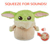 Mattel Star Wars Toys, Grogu Plush Figure, Soft 'n Fuzzy, Push Hand for Sound, Collectible Stuffed Animals, Kids