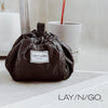 Lay-n-Go Cosmo Drawstring Cosmetic & Makeup Bag Organizer, Toiletry Bag for Travel, Gifts, and Daily Use, 20 inch, Black