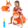 iPlay, iLearn Bouncy Pals Fox Hopping Horse, Kids Plush Inflatable Hopper Toy W/Pump, Toddler Indoor Outdoor Ride on Wild Animal Bouncer, Activity Jump, Birthday Gifts for 2 3 4 5 6 Year Old Girl Boy