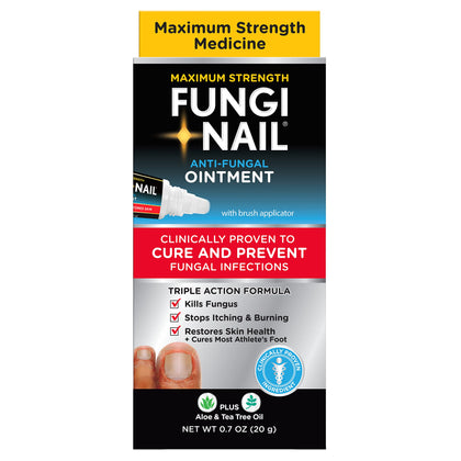 Fungi Nail Anti-Fungal Ointment, Kills Fungus That Can Lead to Nail & Athletes Foot with Tolnaftate & Clinically Proven to Cure Infections, Natural Color, 0.7 Fl Oz