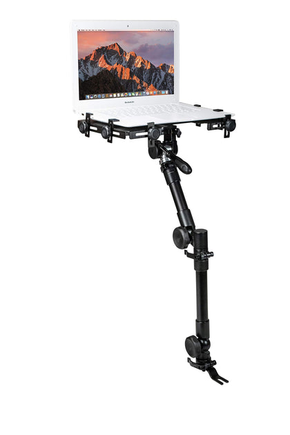 Laptop Vehicle Mount - CTA Premium Drill-Free Laptop Mount with Telescoping Height-Adjustable Arm Segments and 360-Degree Rotation - Compatible with Any Laptop 10.125-14.875