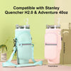 Water Bottle Holder with Strap for Stanley 40oz Tumbler with Handle, Water Bottle Carrier Bag with Phone Pocket, Tumbler Accessories for Stanley, Water Bottle Sleeve for Walking Hiking Camping(Cream)