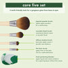 EcoTools Core Five Makeup Brush and Sponge Kit, For Eyeshadow, Blush, Bronzer, Eyeliner, & Foundation, Makeup Blending Sponge For Liquid & Cream Products, Essential Eco Friendly Brushes, 5 Piece Set