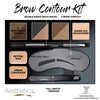 Aesthetica Brow Contour Kit 16-Piece Eyebrow Makeup Palette Set 6 Eyebrow Powders, 5 Eyebrow Stencils, Spoolie/Brush Duo, Tweezers, Eye Brow Wax, Highlighter - Unique Gifts For Women For Her Birthday