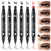 Pinkiou Eyeliner Pen with Eye Makeup Stamp Waterproof Double Sided Long Lasting Seal Eyeliner (6 in 1)