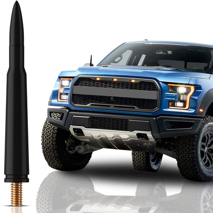 Bullet Antenna for Ford F150 (2009-2024) - Highly Durable Premium Truck Antenna 4.25 Inch - Car Wash-Proof Radio Antenna for FM AM - Black, 30 Caliber Design - Ford F150 Accessories