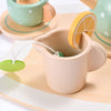 15pcs Wooden Tea Set for Little Girls, MONT PLEASANT Wooden Toys, Toddler Tea Set Play Kitchen Accessories Play Food playset for Kids Tea Party