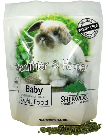 Sherwood Baby Rabbit Food. Hay-Based Pellet. No Wheat, Corn, or Soy for Better Digestion. 4.5 lbs