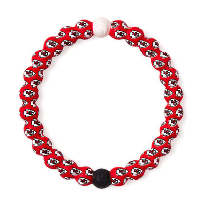 Lokai Silicone Beaded Bracelet for Men & Women, NFL Football Collection - Kansas City Chiefs, Red Logo, Medium - Silicone Jewelry Fashion Bracelet Slides-On for Comfortable Fit