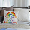 HGOD DESIGNS Throw Pillow Case Keep Calm And Poop Rainbows Unicorn Cotton Linen Square Cushion Cover Standard Pillowcase for Men Women Home Decorative Sofa Bedroom Livingroom 18 x 18 inch