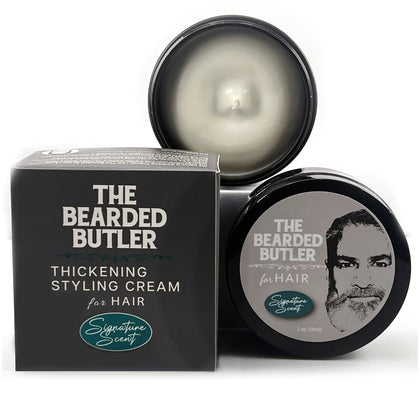 The Bearded Butler Mens Styling and Hair Thickening Cream | Medium Hold | Long Lasting | Natural Matte Finish | Nourishing Hair Products for Men (2oz)