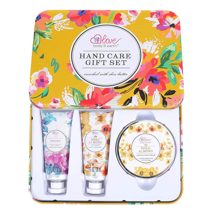 Hand Cream Gift Set - Lotion Sets for Women Gift, Hand Care Set with Shea Butter, Travel Size Hand Lotion Set for Women,Includes 2 Hand Cream & Exfoliating Cream, Gift Box for Women