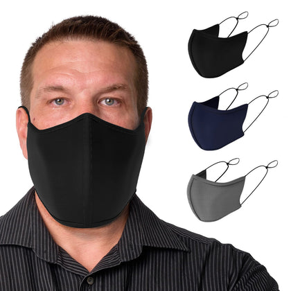 TUFF Face Mask Adult XL Large Size 3 Pack- C Shaped Design Making Breathing Easier and Comfortable on Skin - USA Made (Extra Large Size 3 Pack)