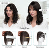 EBENK 100% human hair bangs - 8g Clip in Wispy Bangs with Temples, Faux Bangs Hair Clip, Easy Hair Extensions,French Bangs, Clip on Bangs Curved Bangs for Daily Wear-(Dark Brown)