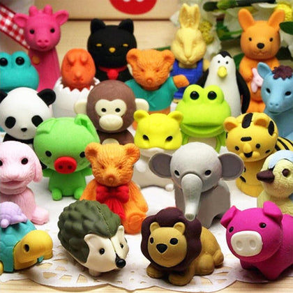 URSKYTOUS 60Pcs Animal Erasers Desk Pets for Kids Animal Pencil Erasers Bulk Puzzle Erasers Toys Gifts for Classroom Prizes,Game Reward,Treasure Box,Easter Egg Fillers,Goodie Bag Stuffers,Party Favors