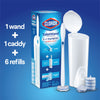 Original Clorox Cleaning System, ToiletWand, Storage Caddy, 6 Refill Heads (Package May Vary)
