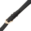 Gilden Ladies 6-14mm Classic Calfskin Flat Black Leather Watch Band F60-0106 (6mm, Standard, Black, Gold-Tone Buckle)