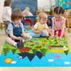 WATINC 46Pcs Camping Felt Board Story Set Camping Adventure Camp Out Preschool Large Wall Storyboard Forest Theme Early Learning Storytelling Play Board Hanging Kit for Toddler Kids 41 x 30 Inch