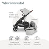 UPPAbaby Vista V2 Stroller / Convertible Single-To-Double System / Bassinet, Toddler Seat, Bug Shield, Rain Shield, and Storage Bag Included/Anthony (White+Grey Chenille/Carbon Frame/Chestnut Leather)
