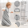 Yoofoss Baby Sleep Sack 6-12 Month TOG 2.5 Winter Baby Wearable Blanket,100% Cotton Infant Toddler Sleeping Sack with 2-Way Zipper Warm Quilted Sleepsack Grey