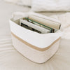 OrganiHaus Soft Cotton Rope Basket for Blankets | Magazine Storage Basket | White Woven Basket for Storage | Baskets for Shelves | Toy Basket Storage for Kids | Decorative Basket for Living Room 14x9