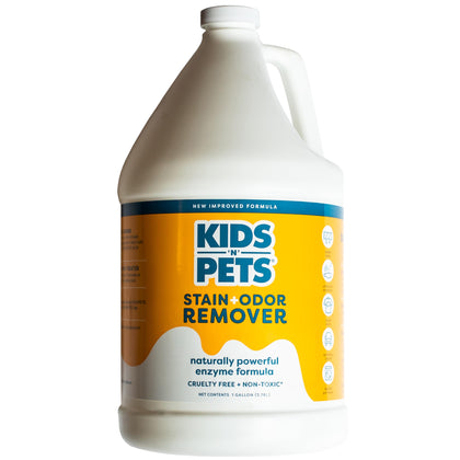 KIDS 'N' PETS - Instant All-Purpose Stain & Odor Remover - 128 fl oz (Packaging May Vary) - Permanently Eliminates Tough Stains & Odors - Even Urine Odors - No Harsh Chemicals, Non-Toxic & Child Safe