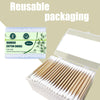 1000pcs Bamboo Cotton Swabs Double Round Cotton Buds with Wooden(5 Pack of 200)