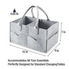 PandaEar Baby Diaper Caddy Organizer, Portable Diaper Holder Organizer Nursery Storage Basket for Wipes & baby stuff, Collapsible Baby Organizer with Divided Design (Grey)