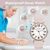 Nurse Watch for Nurses Doctors Students Women Men,Waterproof Analog Watches with Luminous Dial and Japanese Quartz Movement,Easy to Read Military Time Watch with Second Hand, 12/24 Hours,Silicone Band