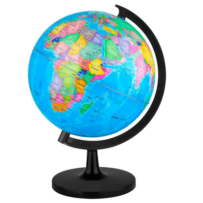 Wizdar 10'' World Globe for Kids Learning, DIY Assemble Educational Rotating World Map Globes Large Size Decorative Earth Children Globe for Classroom Geography Teaching, Desk & Office Decoration