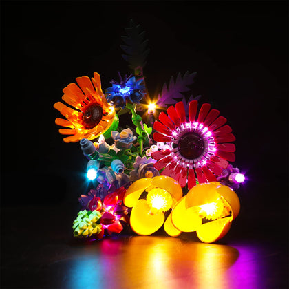 LED Light Kit for Lego Wildflower Bouquet 10313 Artificial Flowers with Poppies and Lavender, Decoration Lights Valentines Day Gift ( Lights Only, No Lego Models)