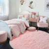 Pink Round Rug for Girls Bedroom,Fluffy Circle Rug 4'X4' for Kids Room,Furry Carpet for Teen ,Shaggy Circular Rug for Nursery Room,Fuzzy Plush Rug for Dorm,Cute Room Decor for Baby